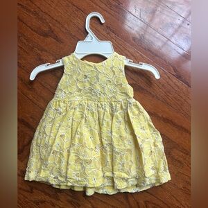 The Children's Place Yellow Lace Baby Dress with Bow Detail